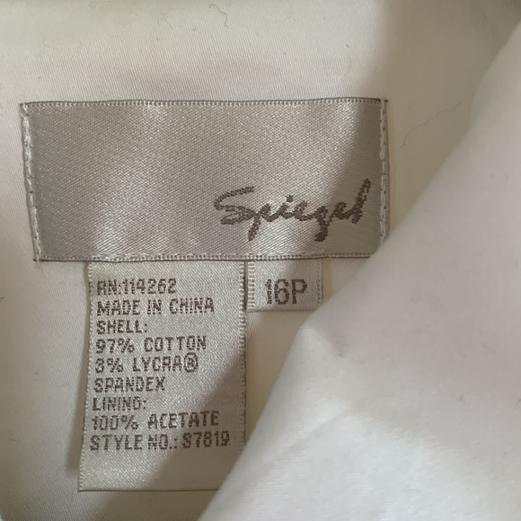 STUNNING White Spiegel Trench Coat Jacket with Belt Size 16P NWOT - Picture 2 of 8